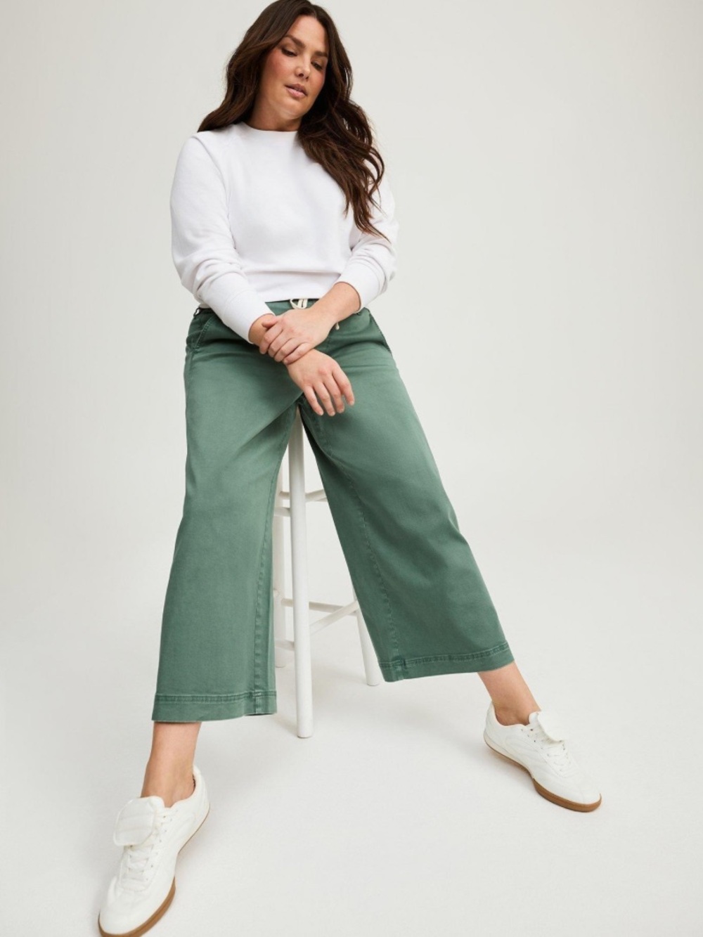 Torrid Weekend Wide Leg Ankle Crop Pants, Dark Forest, 00 NWT